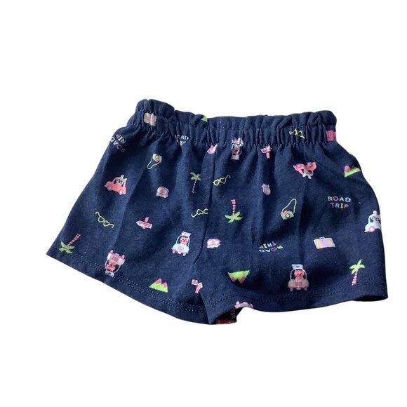 Lot Of 2pc Garanimals Baby Girl Shorts Size 6-9m & 0-3m Navy Elastic Waist - Picture 9 of 12